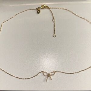 J. Crew Elegant Gold Bow Necklace